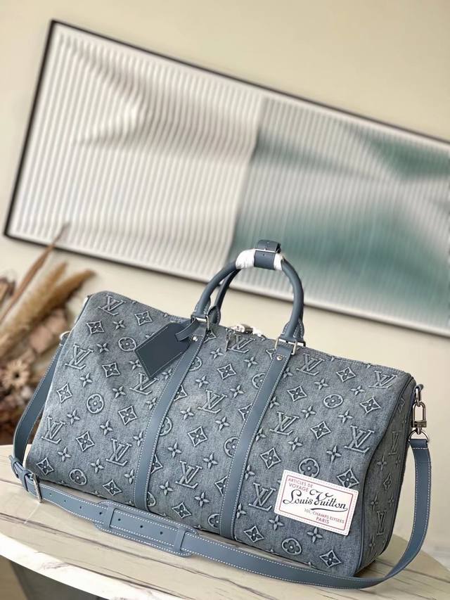Top Original M22532 Chip Version Denim This Keepall Bandouli Re 50 Travel Bag Is