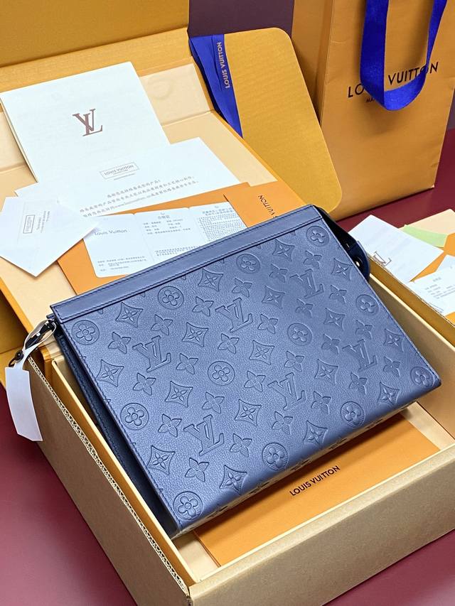 Upgraded Version M61692 New Embossed Dark Blue! The Pochette Voyage Medium Handb