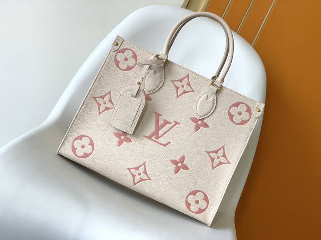 Top Original M21575 Cream White And Pink Silk Screen This Onthego Medium Tote Ba