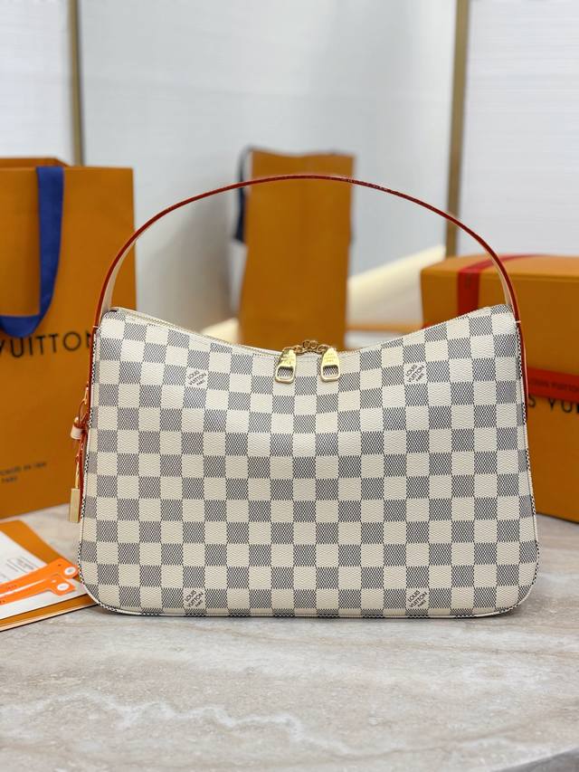 Top Original Slouchy Pm Handbag N00116 White Checkered Pink As Part Of The Damie