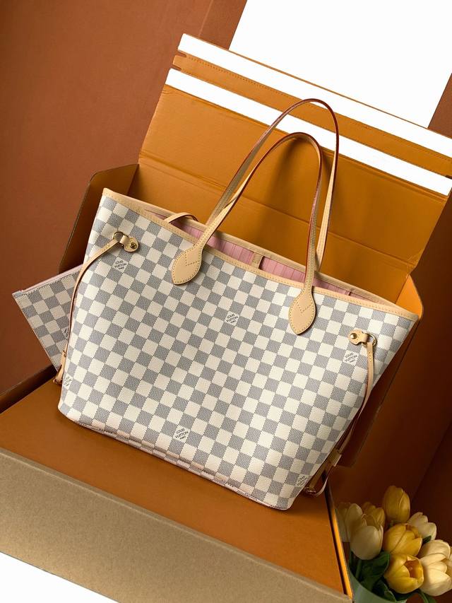 Premium Original Leather Neverfull Medium Handbag Model: N41605 Material: A-Grad