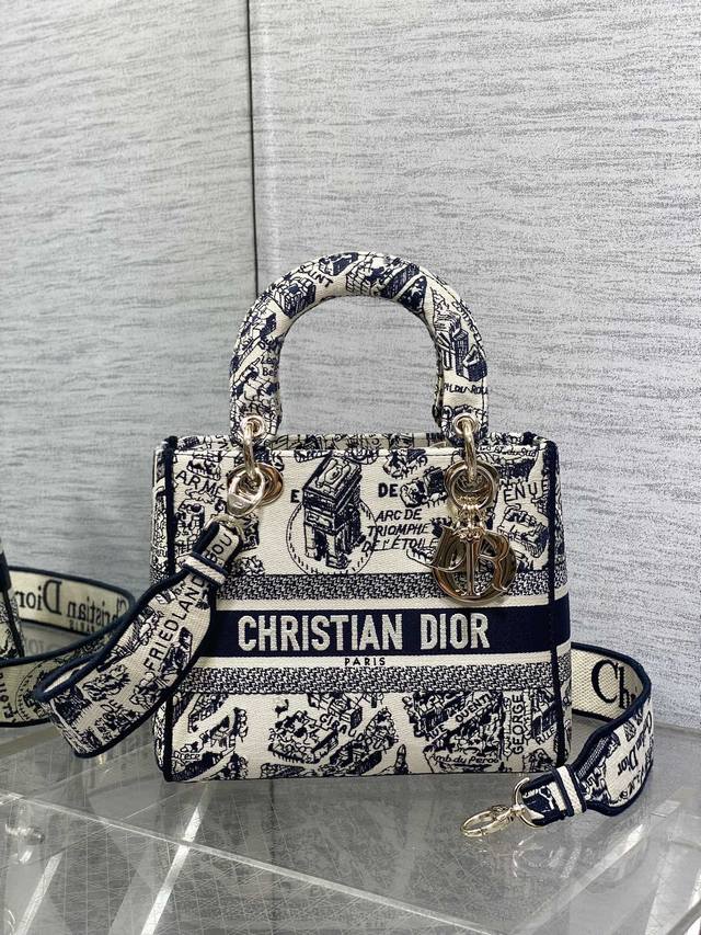 Dior Dior Lady Embroidery Milky White Paris Map Series , Exquisite Embroidery, C