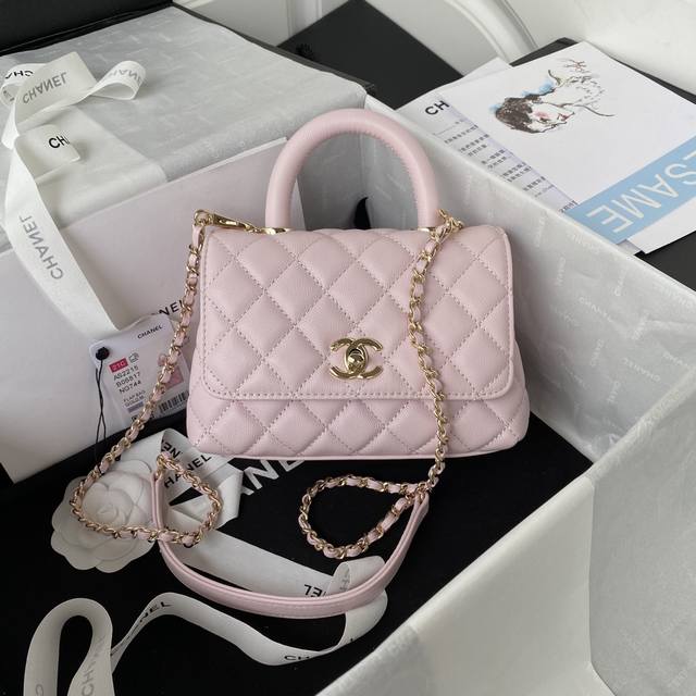 21 New As2215 Lining With Lambskin Flap Handbag, The Mini Size Of The Season's H