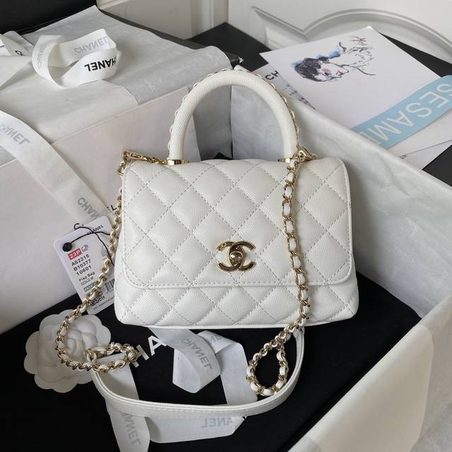 23P Chane1 Model 2215 Chain Handle Flap Handbag This Season's Spicy Chicken Frie