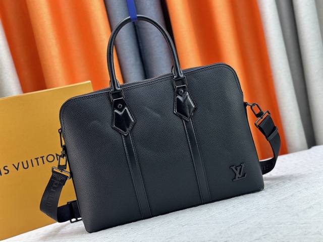 M59159Black Top Original Briefcase Has The Soft Texture Of Lv Aerogram Cowhide L