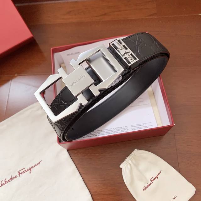 Salvatore Ferragamo New Style, Fine Buckle Matte Sandblasted Series, Outer Wear