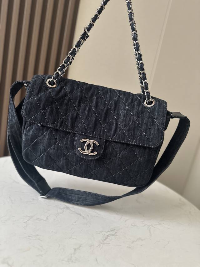 Original Leather Super Cool Chane 1 One-Shoulder Crossbody Large Airport Bag For