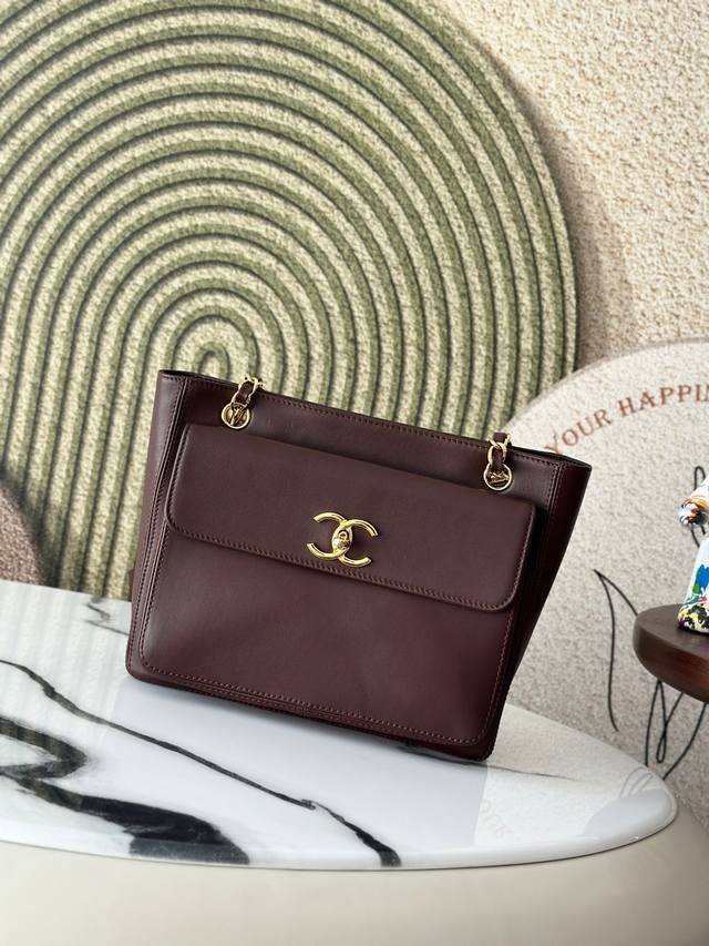 Original Leather A2214 Brown Chanevintage Shopping Bag The Combination Of Ball P