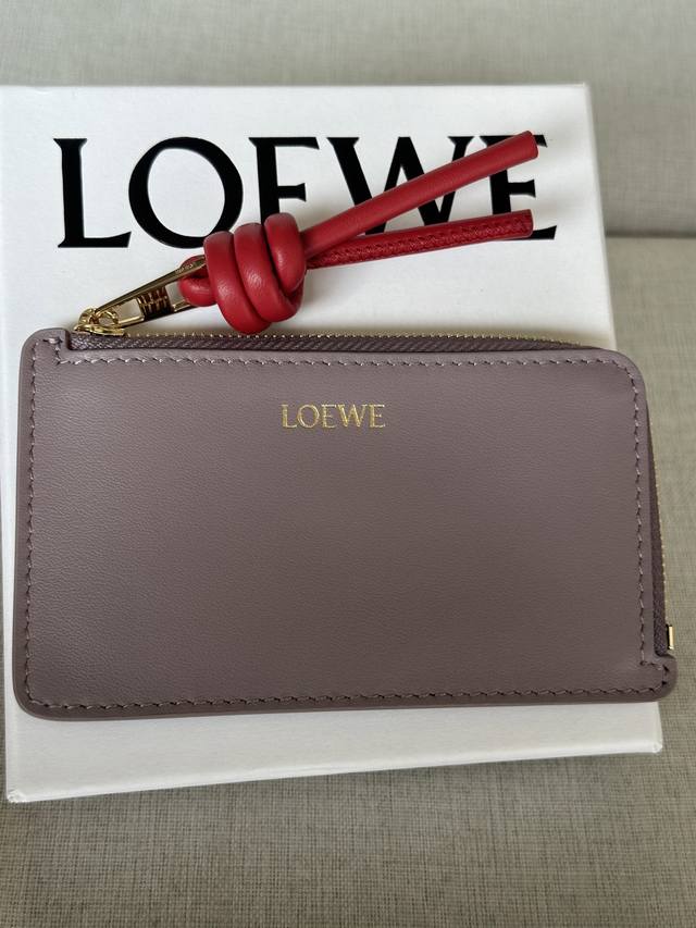 Original Leather Loewe Most Card Bag A05 Gray Purple Full Set Packaging Size 13-
