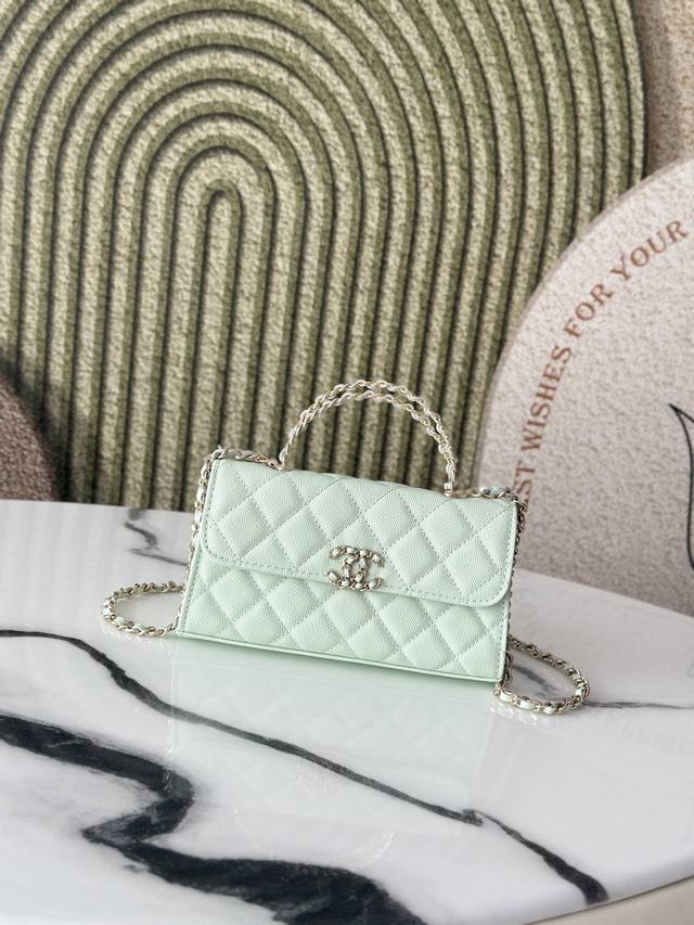 Light Green Caviar Leather Exclusive Chane10 Original Leather 25S New Version Cr