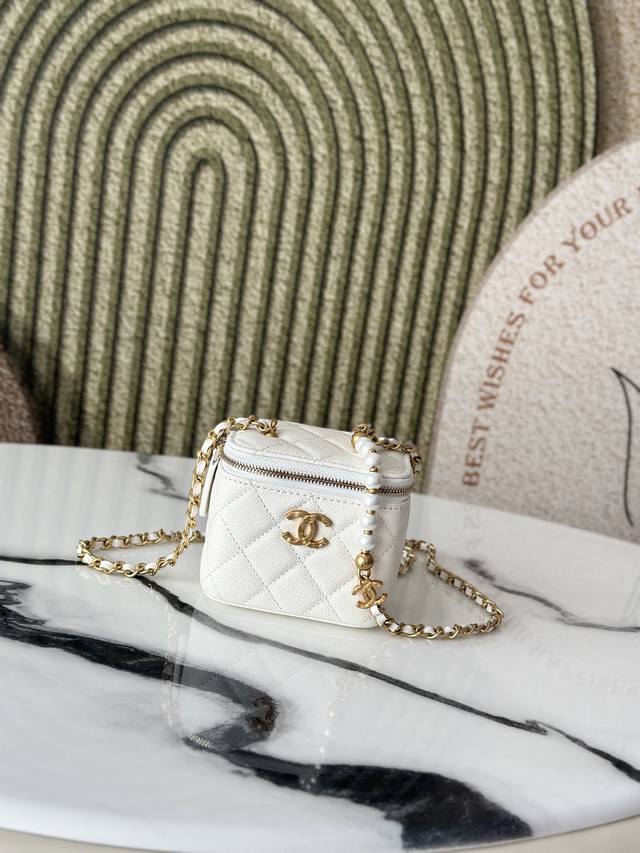 Original Leather Latest Cosmetic Case Bag Chane1 25S New Style Pearl Chain I Wan