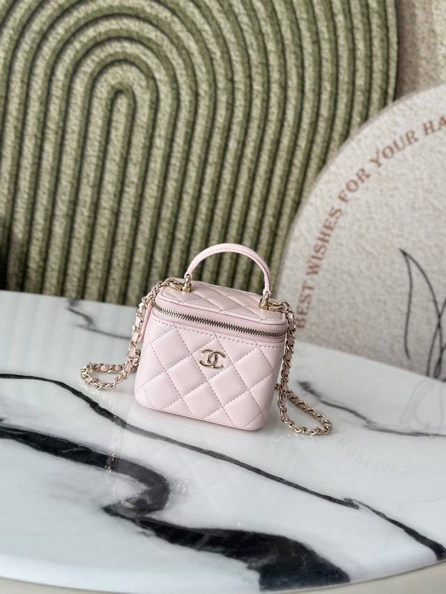 Original Leather Chane New Small Chain Cosmetic Bag With Makeup Mirror This New