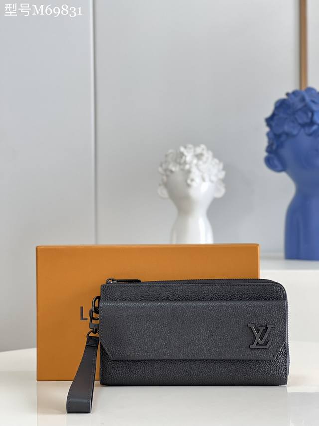Top Original Home Real Shot M69831 Black New Lv Aerogram Long Wallet Reinterpret