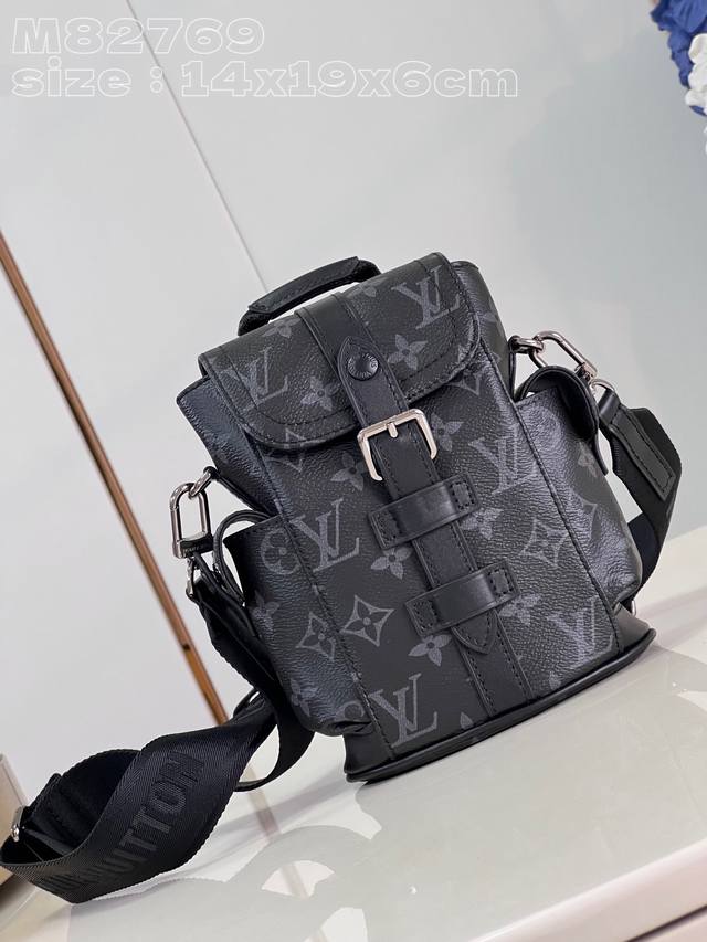 Top Original Home Real Shot M82769 Black Flower This Nano Christopher Handbag Cl