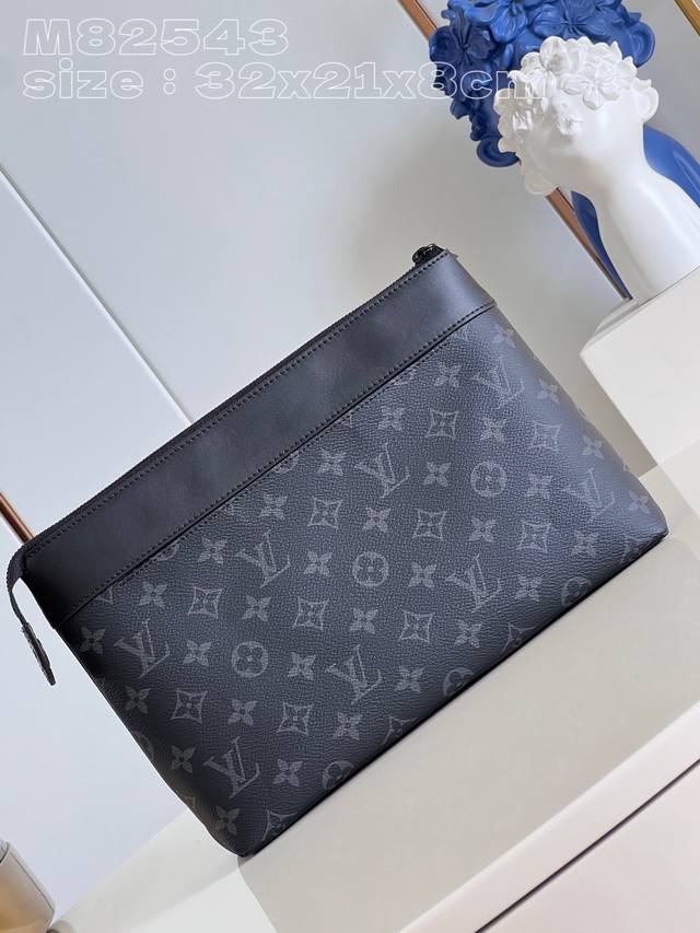 Top Original Home Shot M82543 Black Flower Pochette Voyage Souple Clutch Made Of