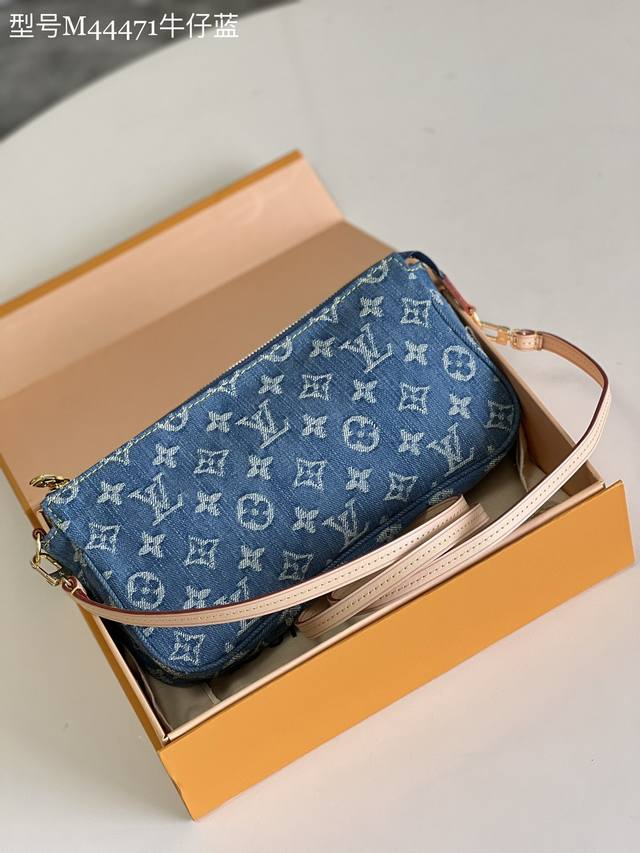 Top Original Single Home Real Shot M44471 Denim Blue M40712 The Whole Bag Is Mad