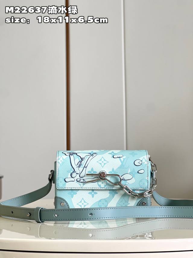 Top Original Home Real Shot M22637 The Dripping Green Steamer Mini Handbag Is Ma