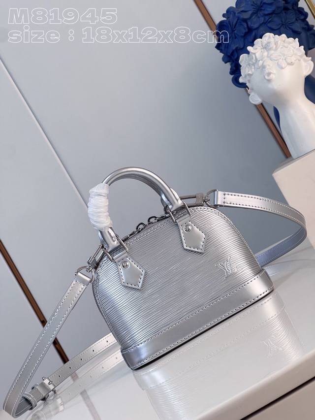 Top Original Home Real Shot M81945 Silver M82682 This Nano Alma Handbag Uses The
