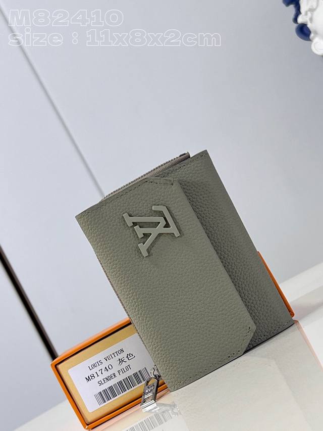 Top Original Home Shot M82410 Grey-Green Slender Pilot Wallet Joins The Lv Aerog