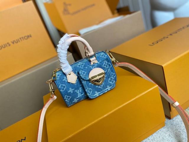 Top Original M82950 This Nano Speedy Bag Is Made Of Monogram Denim Sand-Washed C