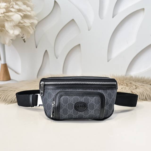 Gucci-Gucci's Latest Men's Waist Bag Chest Bag Is Made Of Imported Calfskin Leat
