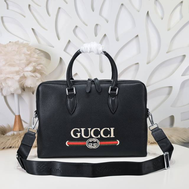 Gucci-Gucci's Latest Men's Briefcase Is Made Of Imported Calfskin Leather. It Ha