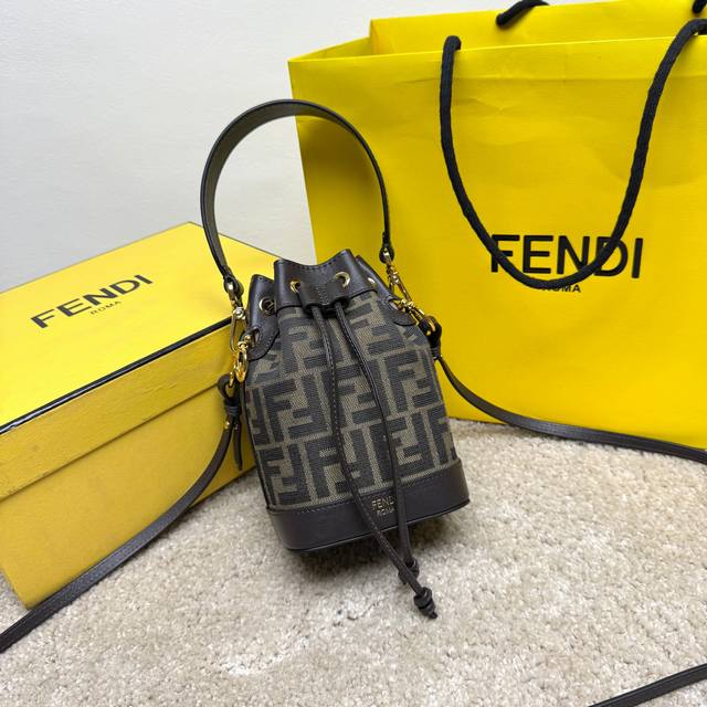 Fendi Mon Tresor Mini Classic Monogram Ff Fabric Bucket Bag, Can Be Salty Or Swe