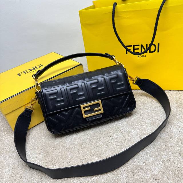 The Iconic Baguette Medium Bag With Flap And Ff Magnetic Closure. Lined Interior