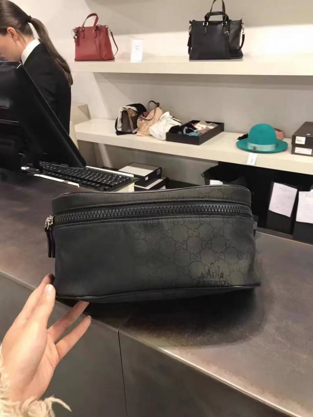 Gucci Gucci High-End Goods Latest "Gucci" Gucci Waist Bag Nylon And Saffiano Lea