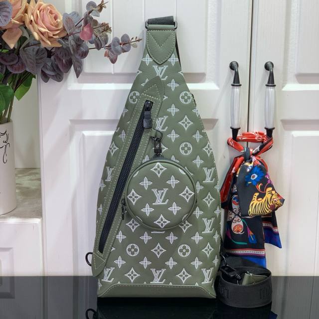 Louis Vuitton Louis Vuitton Exclusive Duo Slingbag M12486 Army Green Stripe Embo