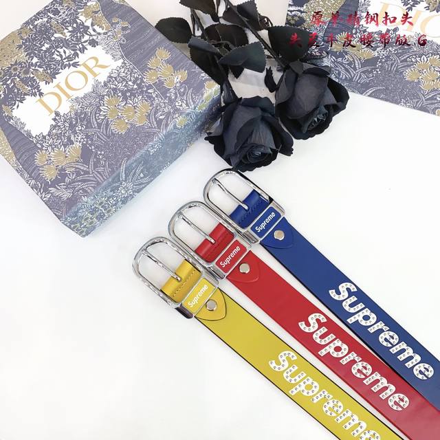 Supreme Men's And Women's Original New Product. The Belt Body Is Made Of Double-