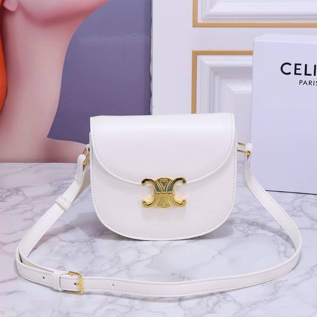 Returned Goods With Box Celin* 22S~New Teen Besace Triomphe Shiny Cowhide Handba
