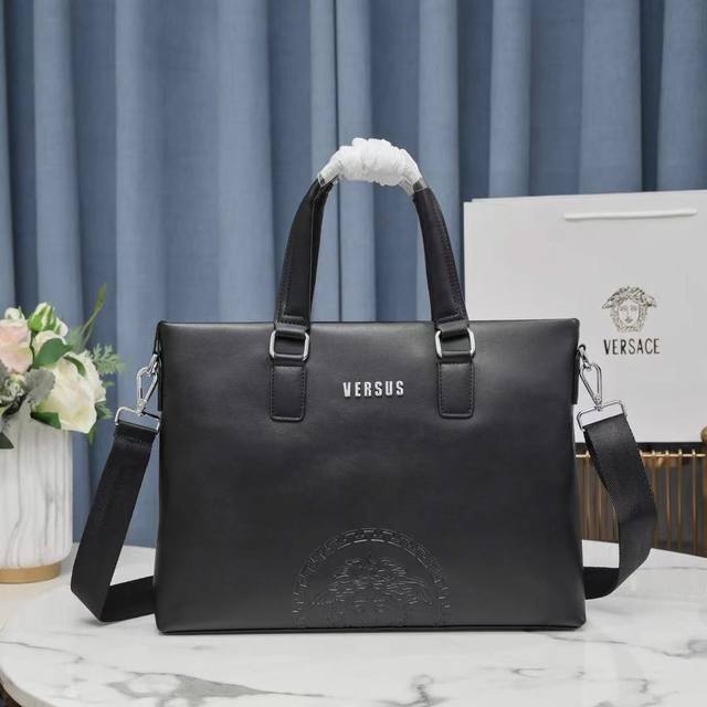 New Versace Men's Top-Grade Handbag Messenger Bag Counter Hot-Selling Model, Ple