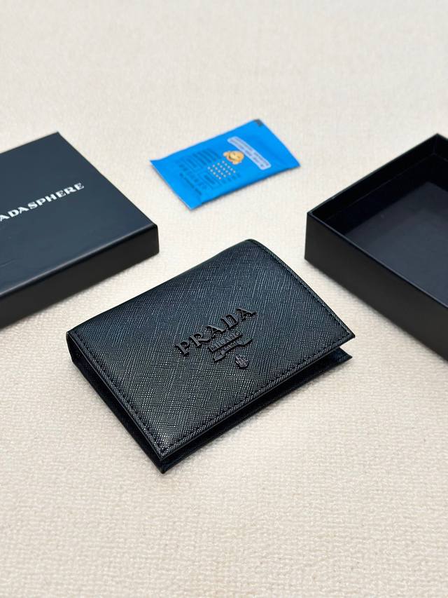 Color Black Size 11X10 Prada Fashion Wallet, High-Quality Cross-Grain Cowhide Hi