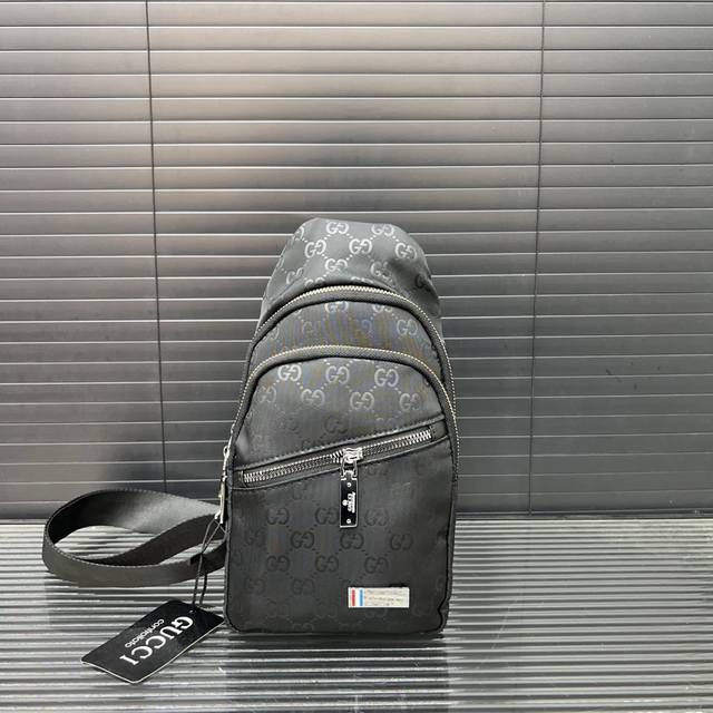 Gucci Canvas Printed Chest Bag Nylon Cloth Crossbody Shoulder Bag Daily Travel E