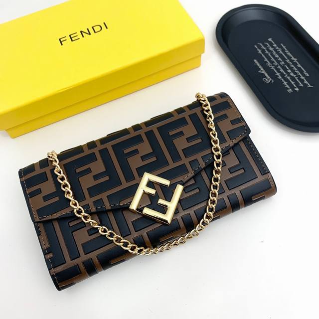 Fendi F09 Color Black Black Brown Size 19*10.5*3.5 Fendi Counter Synchronization