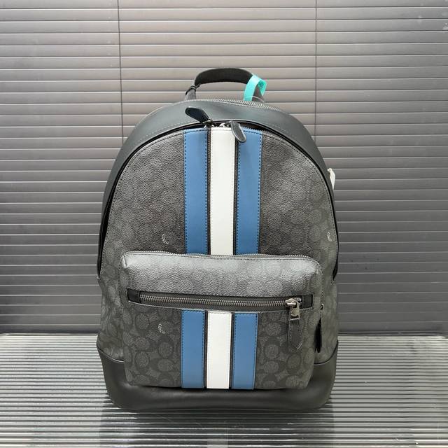 Coach West High Version Logo Printed Backpack Men's Large Capacity Backpack Comp