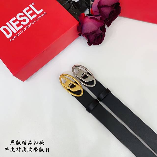 Original Quality Punched Brand: Diesel D Home Women's Color: Black Buckle: Gold