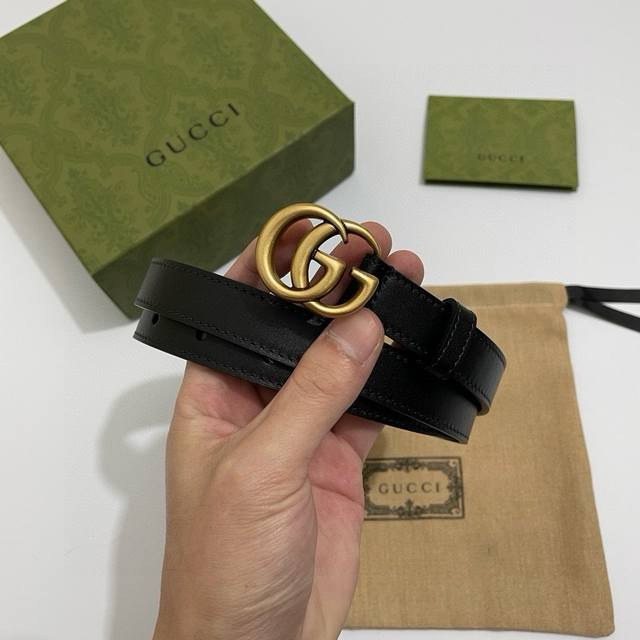Gucci Classic Top Layer Calfskin Custom Leather Logo Code Width 2.0Cm 3.0Cm 3.4C