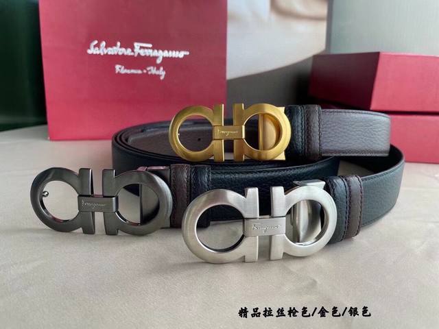 Salvatore Ferragamo This Stylish Double-Sided Belt Features A Two-Tone Design. T