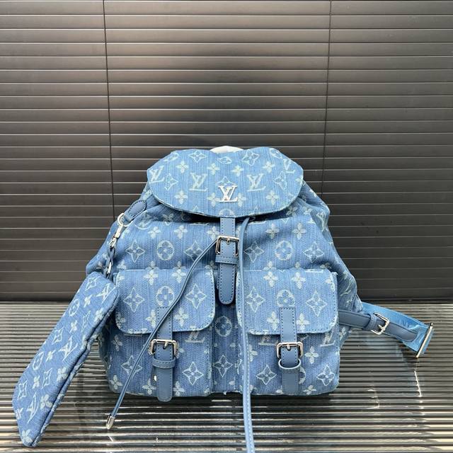 Louisvuitton Louis Vuitton Denim Vintage Washed Denim Backpack Backpack Unisex D