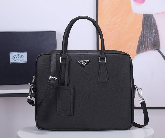 The Latest Hot-Selling Original Leather Prada Briefcase 0891-1 Imported From Ita