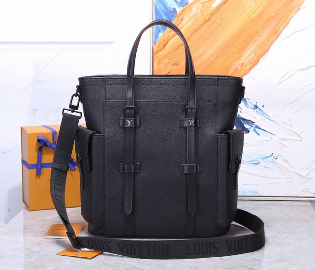 Top Original Replica M58479Black Full Leather Briefcase Series Christopher Tote