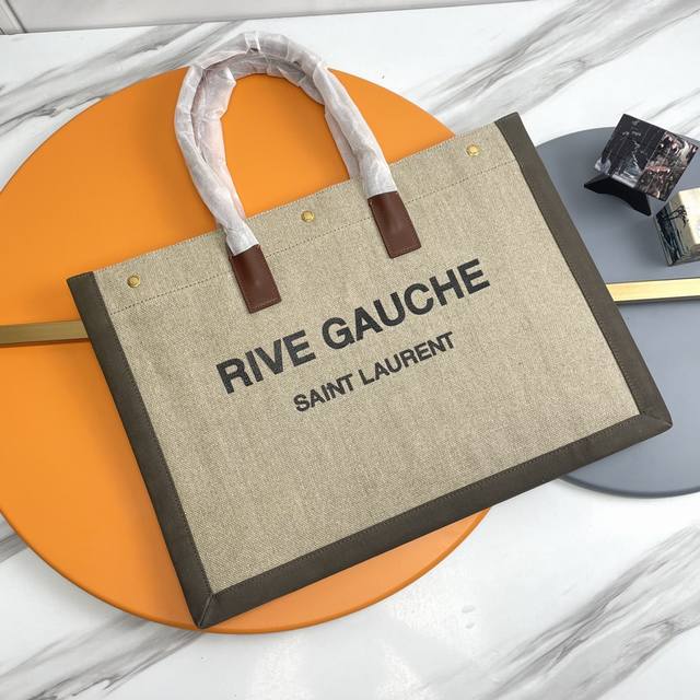 Horizontal_Rive Gauche Tote Bag, Left Bank Shopping Bag, From Custom Linen To Ha