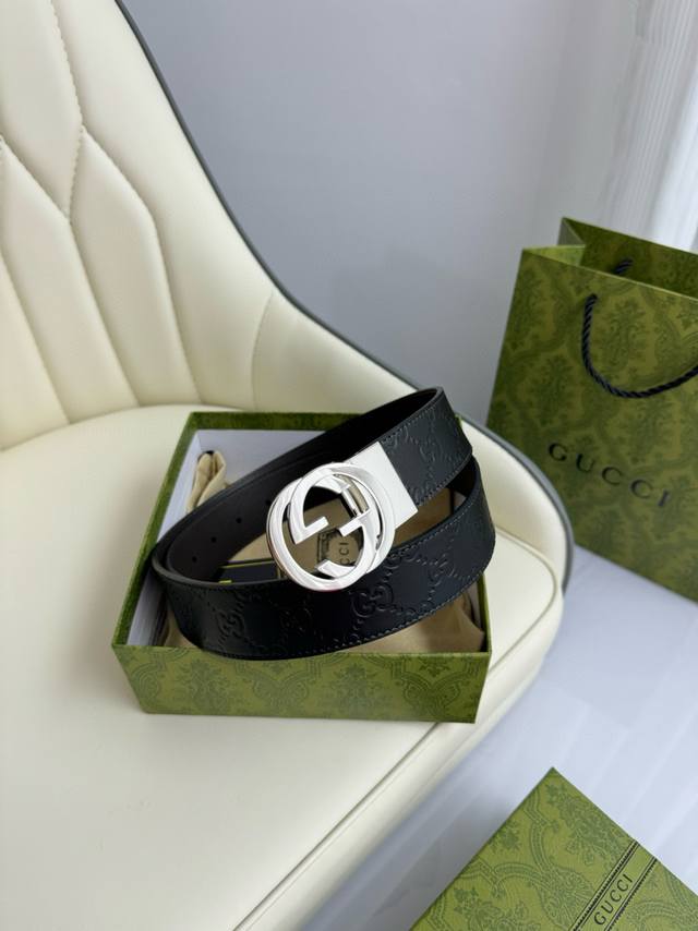 Gucci, Original Precision Electroplated Buckle, Original Italian Leather, 3.8Cm