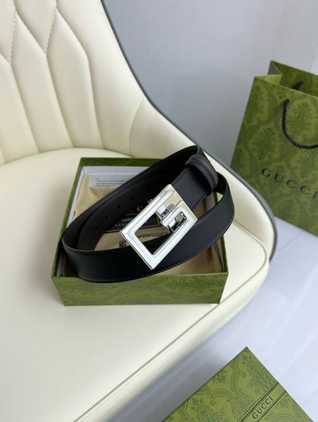 Gucci, Original Precision Electroplated Buckle, Original Italian Leather, 3.5Cm