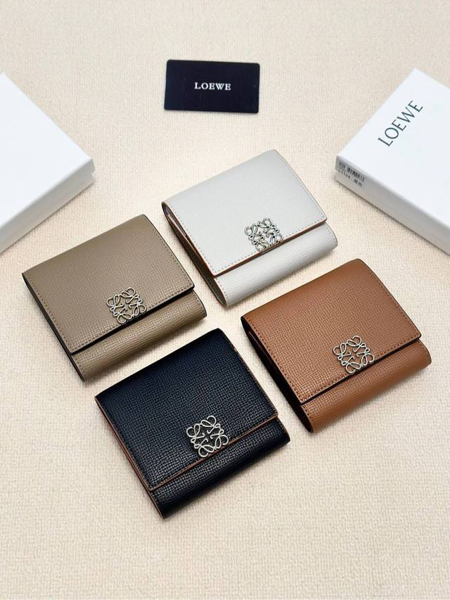 Four Colors Available Size 10X9.5 Loewe Popular Cowhide Wallet Classic Style Fin