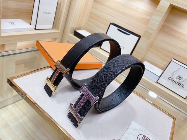 Hermes Width 3.8Cm Exquisite Buckle Head Does Not Fade Double-Sided Usable Top L