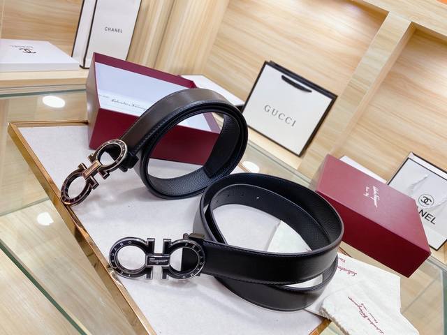 Ferragamo Universal Style Width: 3.4Cm New Pure Cowhide With New Style Exquisite