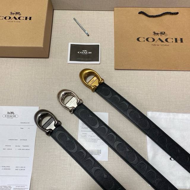 Coach Belt Hits The Market. Original Quality, 3.8Cm Specification, Top-Grain Cow